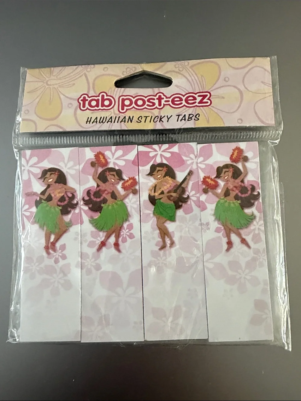 Hawaiian Floral Sticky Note & Tab Set - Blue, Pink, White